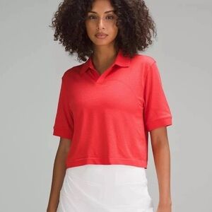 Lululemon Athletica Pink Crop Polo Shirt